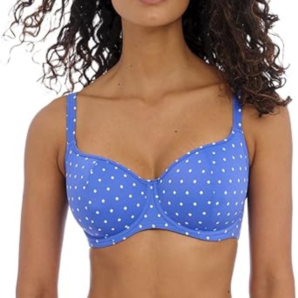 Freya Blue Polka Dot Underwire Bikini Top